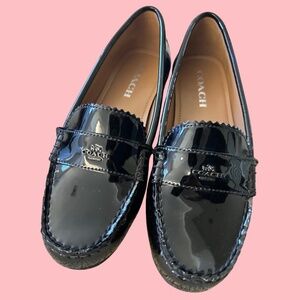 Coach Black Odette Patent Leather Loafers | Size 8